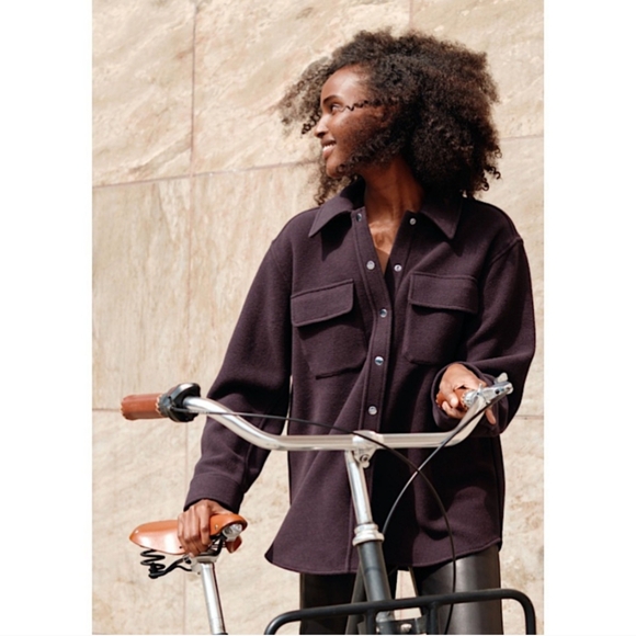 & Other Stories x Stockholm Atelier Oversized Wool Blend Overshirt sz 10 - Picture 4 of 10
